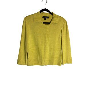 St. John Collection Santana Knit Sweater Blazer Yellow-sz Large